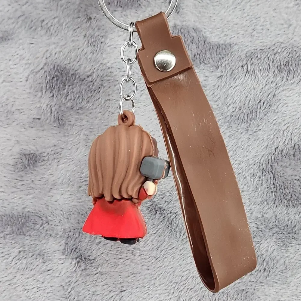 NEW Marvel Avengers Thor Superhero Figure Keychain & Strap Bag Charm PVC keyring